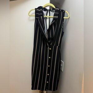 Fashion nova pinstripe button dress